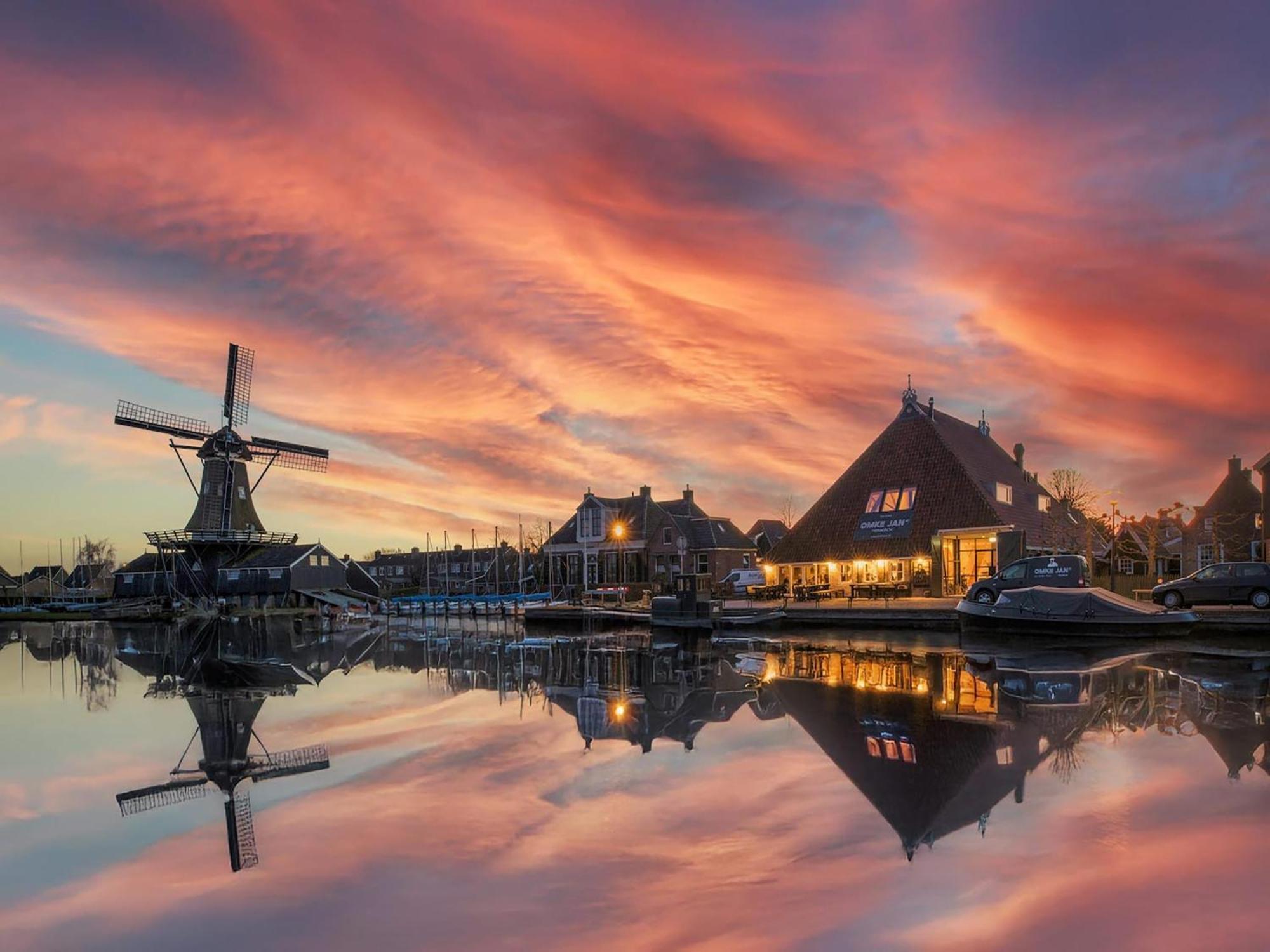 Farmhouse Between The Frisian Lakes On The Water Woudsend Exterior foto